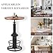 BOKKOLIK Vintage Bistro Table Height Adjustable 38.6-44.4inch Industrial Bar Table for Kitchen Dining Room Coffee House Pub Office Swivel Round Wooden Top for 2-3 People