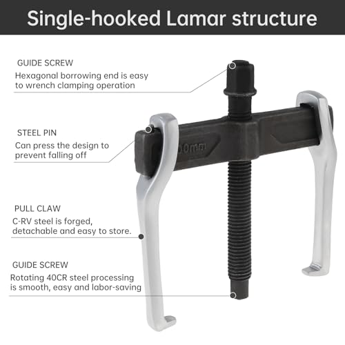 image for ChgImposs 4 Inch CR-V 2-Jaw Gear Puller, Adjustable Bearing Puller Gea