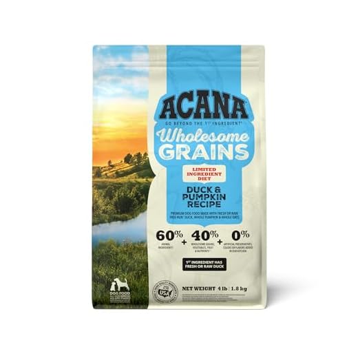 ACANA Wholesome Grains Dry Dog Food Limited Ingredient Duck & Pumpkin Recipe 4lb Bag