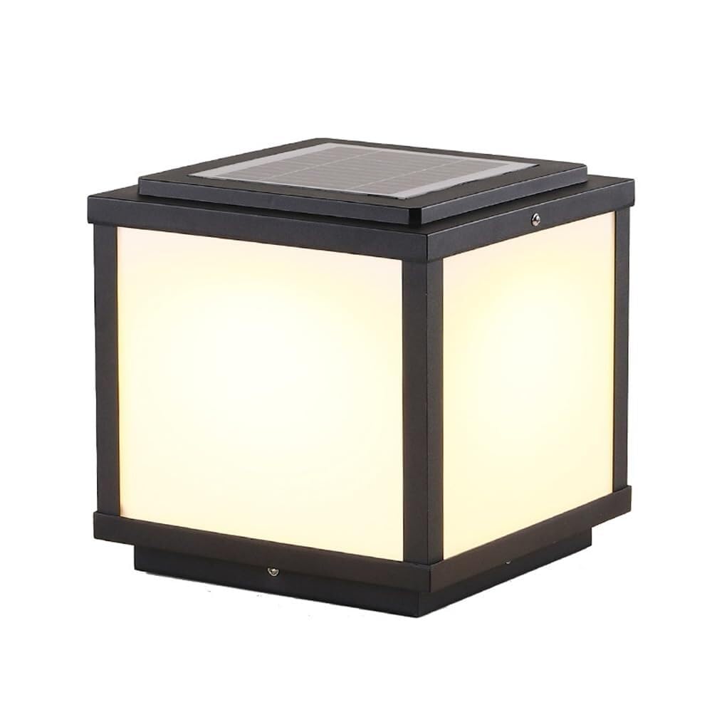 Nowoczesne solarne lampy podłogowe - wodoodporne oświetlenie ogrodowe LED, minimalistyczne oświetlenie ogrodzenia willi na zewnątrz, oświetlenie filaru ściennego o wysokiej jasności