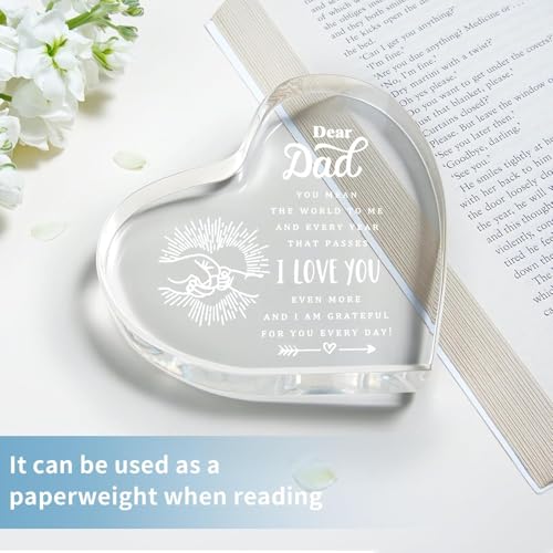Image of Gifzy Dad Gifts - Delicate Dad Birthday Gifts from Daughter Son - Engraved Acrylic Decorations Christmas Fathers Day Birthday Gift for Dad, Idea