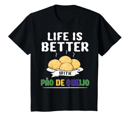 Pao de Queijo Flour Pan Lovers Brazilian Food Pao De Queijo T-Shirt, Youth, Black, X-Small