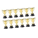 Kisangel 10個用プラスチックトロフィー 繊細な彫刻模様 小型表彰カップ パーティー賞品 学校用報酬アクセサリー