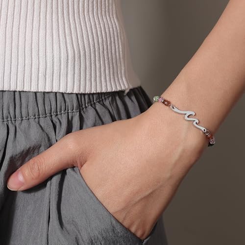 Image of TONY & SANDY Friend Gifts for Women, Unique Birthday Gifts for Women, Sister Gift from Sister, Wave Bracelet, Christmas Stocking Stuffers for Woman Female, Bestie Friendship Bracelets