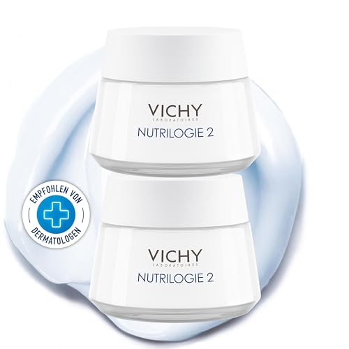 Vichy Nutrilogie 2 Intensiv-Aufbaupflege für sehr trockene Haut, Gesichtscreme mit Feuchtigkeits- und Lipid-Boostern, Bei Spannungsgefühlen, Juckreiz und Rötungen, Schnell einziehend, 2x 50 ml Vichy Nutrilogie 2 Intensiv-Aufbaupflege für sehr trockene Haut, Gesichtscreme mit Feuchtigkeits- und Lipid-Boostern, Bei Spannungsgefühlen, Juckreiz und Rötungen, Schnell einziehend, 2x 50 ml