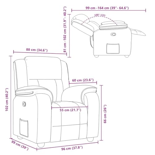 Sillón Plegable Tela Gris Oscuro miniatura 3