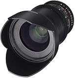 objetivo para video canon 700d Incluye parasol extraíble Samyang F1312901101 - Objetivo para vídeo VDSLR para Canon EF (Distancia Focal Fija 35mm, Apertura T1.5-22 AS UMC II, diámetro Filtro: 77mm), Negro