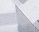 Gözze - New York Streifen Duschtuch, Weich und saugfähig, 100% Baumwolle, 70 x 140 cm - Anthrazit/Weiß/Silber