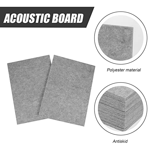 Paneles acústicos de absorción LIFKOME 12 piezas, tableros autoadhesivos para aislamiento de sonido para estudios en casa, material de poliéster duradero para insonorización miniatura 5