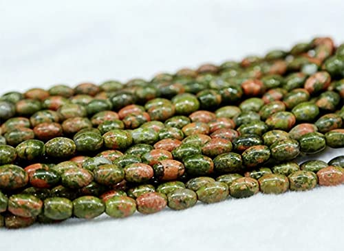 Perles unakite rose vert ovale 8x12mm pour création de bijoux DIY - LKBEADS 03009
