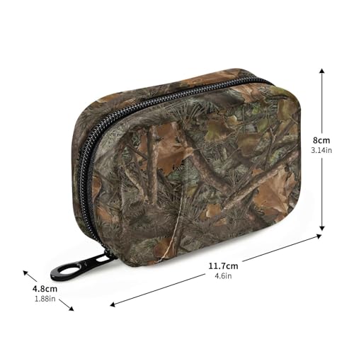 Image of Vintage Camo Pill Case, Weekly Portable Pill Bag Container 7 Days Pill Box Organizer Vitamin Supplement Holder with Zipper for Travel Family Business