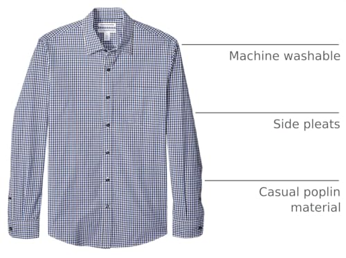 Image of Amazon Essentials Men's Regular-Fit Long-Sleeve Casual Poplin Shirt, Button Front, Business Casual, Collared