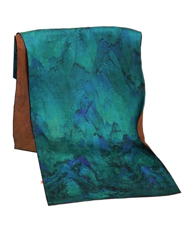 Écharpe en soie cadeau femme écharpe paysage chinois HangErFeng 1563