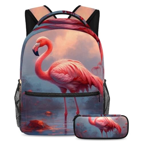 Cartable rose Esthétique Flamingo 13 grand sac à dos pour la rentrée au collège