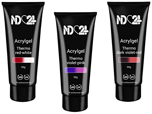 Poly Thermo Effekt Gel Set Two - Led / Uv - Studio Qualität Made In Germany - 7 x 30g – Bild 3