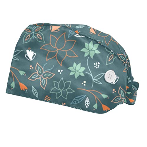 Chapeaux de travail JDEZ lot de 2 casquettes de travail respirantes à motif feuilles florales