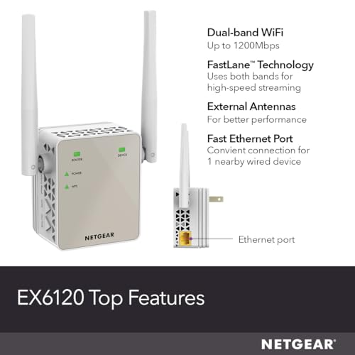 NETGEAR WiFi Range Extender (EX6120) - Add up to 1,500 sq. ft., 25 Devices - AC1200 Dual Band Wireless Signal Extender (Up to 1.2 Gbps Speed), Compact Wall Plug Design – Free Expert Help - image 6
