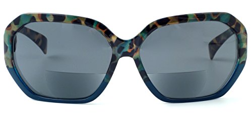 Calabria 644SB Women’s Oversized Hexagonal BiFocal Reading Sunglasses Bi-Focal Sunglass Readers UV Protection w/Hard Case2