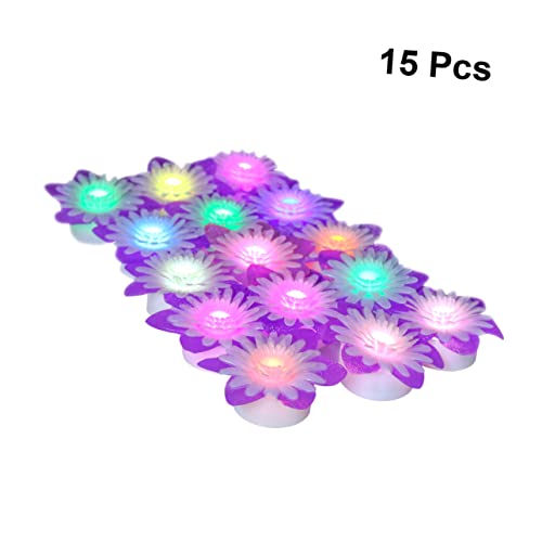Velas de té de flores artificiales moradas para regalar en aniversarios 5