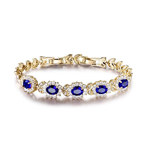 Bracelet fleur plaqué or Princess Diana le cadeau idéal en cristal et oxydes de zirconium