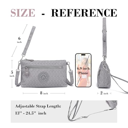Image of Small Wristlet Wallets for Women Nylon RFID Cross body bag | Cell Phone Purse with Built-In Card Slots for Daily Outings