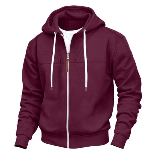 Mens Full Zip Hoodies Fashion Fleece Drawstring Hooded Sweatshirts Jackets - image 2