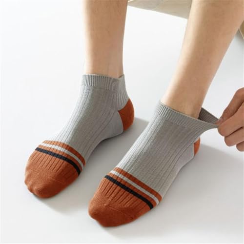 Image of MOMISY Men's Premium Cotton Cushion Ankle length Socks, (Multicolor) Pack of 5 (Free Size)