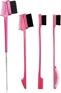 4 Pieces Double Sided Hair Brush Eyebrow Brush and Double Sided Comb Hair Brush Set for Edge Control
