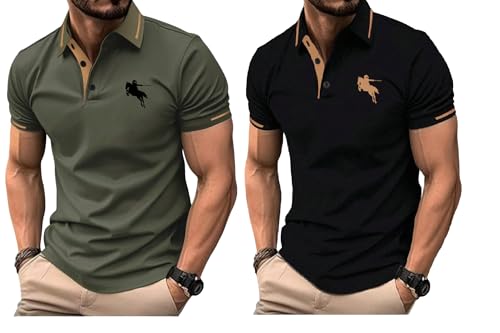 Image of TAGAS Men's Short Sleeve Polo Shirt, Button Up Collar | T-Shirt for Mens | Casual T Shirt for Men | (MT-7)