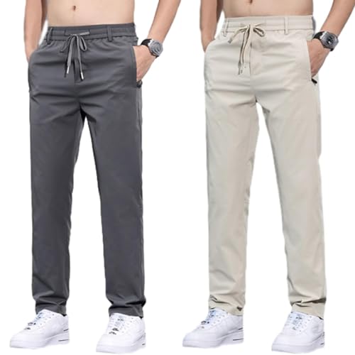 MeshIrons - Ice Silk Mesh Panel Casual Pants, Mesh Irons Cooling Pants for Men, Quick Drying with Pockets Breathable