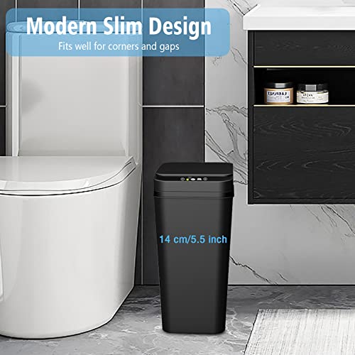 jinligogo Bathroom Trash Can with Lid Touchless Automatic Garbage Can