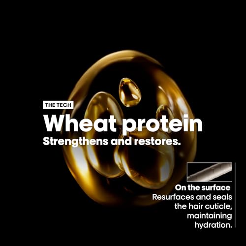 L'Oréal Professionnel Huile de Finition 10-En-1, Cheveux Abîmés à Sur-Sollicité, Nourrit, Protège & Adoucit, Sans Rinçage, Enrichie en Huile de Germe de Blé, Absolut Repair, Serie Expert, 90ml