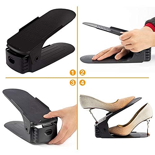 Envop Shoe Slots Organizer Space Saver Double Deck Shoe Rack Adjustable Shoe Slots for Closet Organization 4