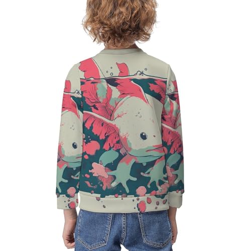 Kawaii AxolotlChildren's Casual Pullover Sweatshirt Loose Fit10-12Y2