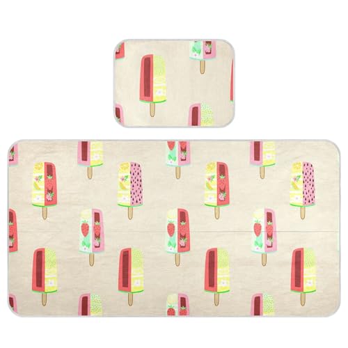 Takiito Colorful Popsicles Baby Cooling Mattress Pad, Soft & Breathable Cooling Mat Keep Baby Cool in Summer 28x52 in, Nursery Essential