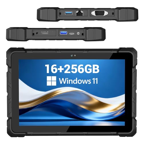 Image of HEIGAOLA Rugged Tablet 12th Alder Lake N100 10.1 inch Win Tablet, Win 11 Pro 16GB 256GB ROM 4G LTE GPS Tablets PC 8000mAh Battery USB3.0 / WiFi 5 / BT5.0 / FHD for Field Service