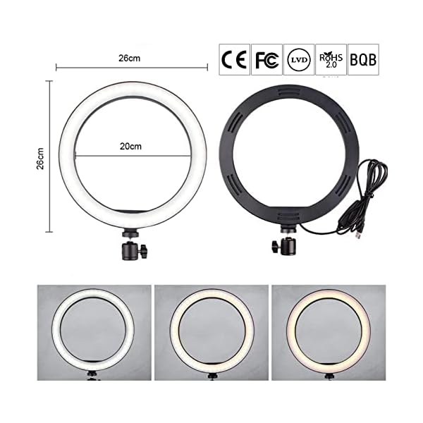 XRDSHY Ringleuchte Dimmbare LED-Ringlicht Mit Stativ Handyhalterung Ring Light Für YouTube-Tiktok Videoaufnahme Selfie… – Bild 7