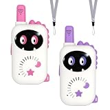 Kids Walkie Talkies - Cute Dinosaur-Shaped Portable with Lanyard 2 Pieces