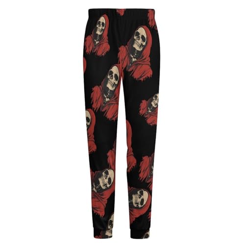 Skeleton Horror Grim Reaper Mens Pajama Pants Soft Lounge Pjs Bottoms Lightweight Sleepwear Pants3