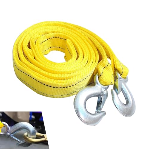 Polcatay Car Tow Straps, Reflective Double Layer Tie Downs with