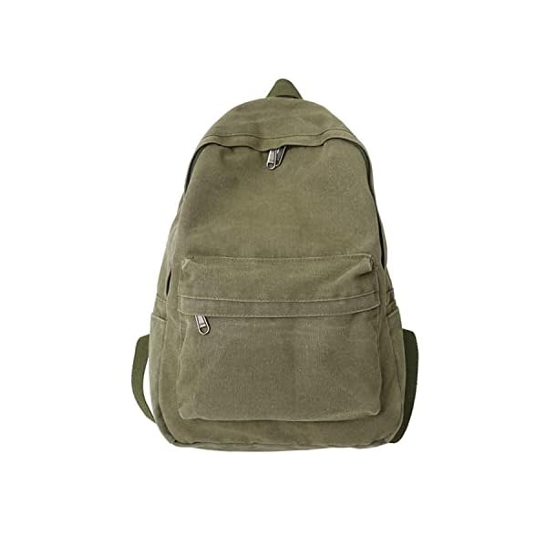 Canvas Backpack for Women Men Vintage Aesthetic Bags Travel Daypack Boho Hippie Grunge Backpack (Sage Green)