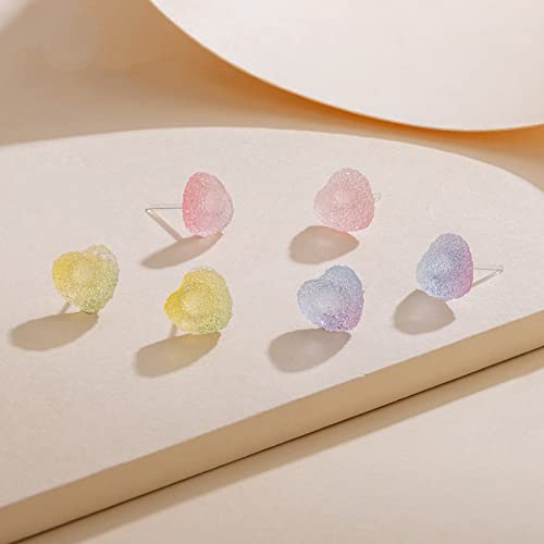 Plastic Earrings, KMEOSCH 2 Pairs Plastic Suger Star Earrings Studs for Sensitive Ears Earrings Studs Hypoallergenic With Plastic Post For Women Costume Party Jewelry3