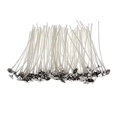 Premium Cotton Candle Wicks with Metal Sustainer Tabs – Pre-Waxed Wick Set for DIY Candle Making | Smoke-Free, Clean Burning | Multiple Sizes Pack (3'' inch, 100, Count)-image-6