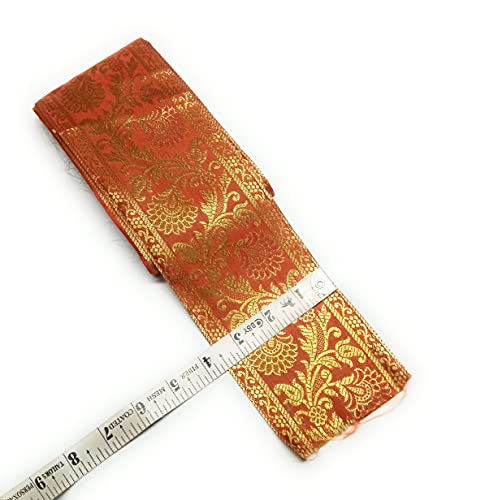 Image of Floral Brocade Ethnic Work Laces and Borders Material for Dresses, Sarees, Lehenga, Suits, Blouses, Dupatta, chunri and Crafts