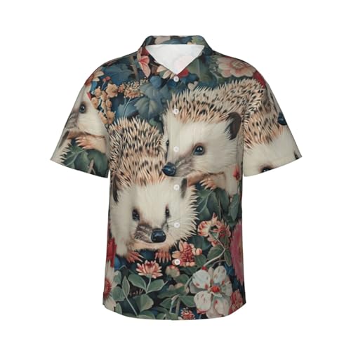 Chemise hawaïenne hérissons homme idéale pour vos barbecues d'été et journées à la plage