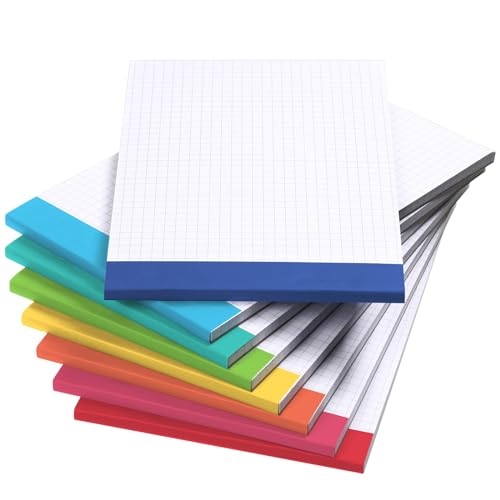 Papier quadrillé double face Jetec : lot de 8 blocs-notes à réglure quadruple pour croquis