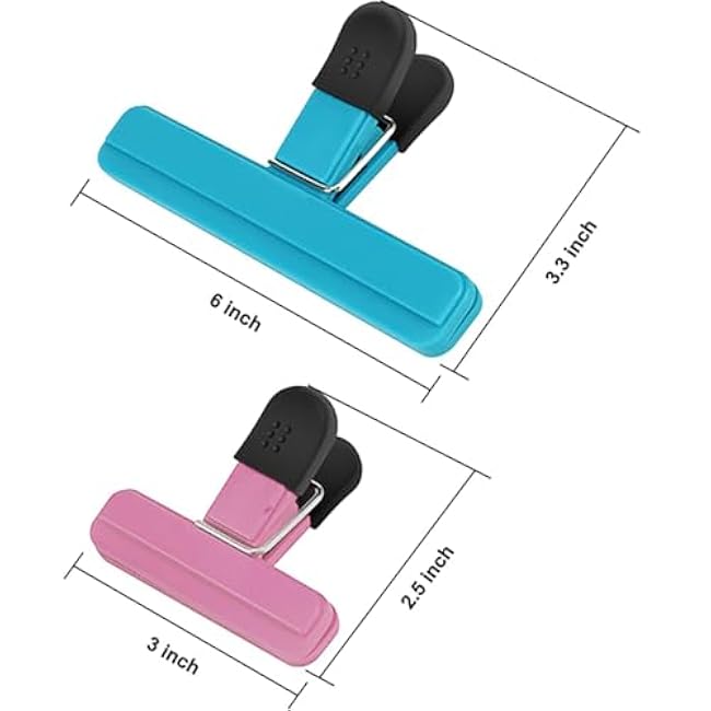 Chip Clips, 8Pack Large Chip Bag Clips, Heavy Duty, Sturdy Upgrade Wide Open Bag Clips for Food Storage with Air Tight Seal Grip, Assorted Sizes Food Bag Clips for Kitchen Snacks