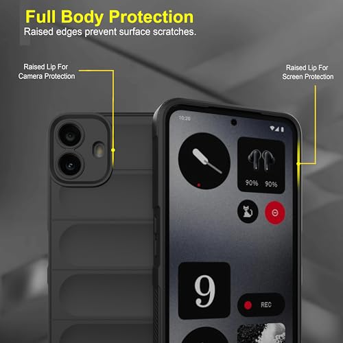 Image of amazon basics Back Case Cover for CMF by Nothing Phone 1 | Compatible for CMF by Nothing Phone 1 Back Cover | Liquid Silicon Magic Case with Camera Protection | Black