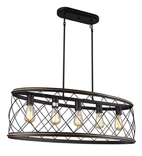 Free Shipping 🛒 Dia15.57 Inch Trellis Lattice Cage Semi Flush Ceiling Light - 3 Light Openwork Lantern Industrial Style Antique French Country Basement Entry Bathroom Hallway (Oval Aged Bronze)