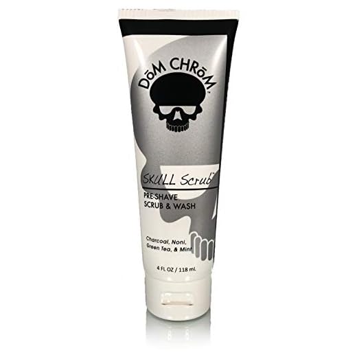 DōM CHRōM - Bald Shaving - SKULL Scrub Pre-Shave Scrub & Wash - 4 fl oz